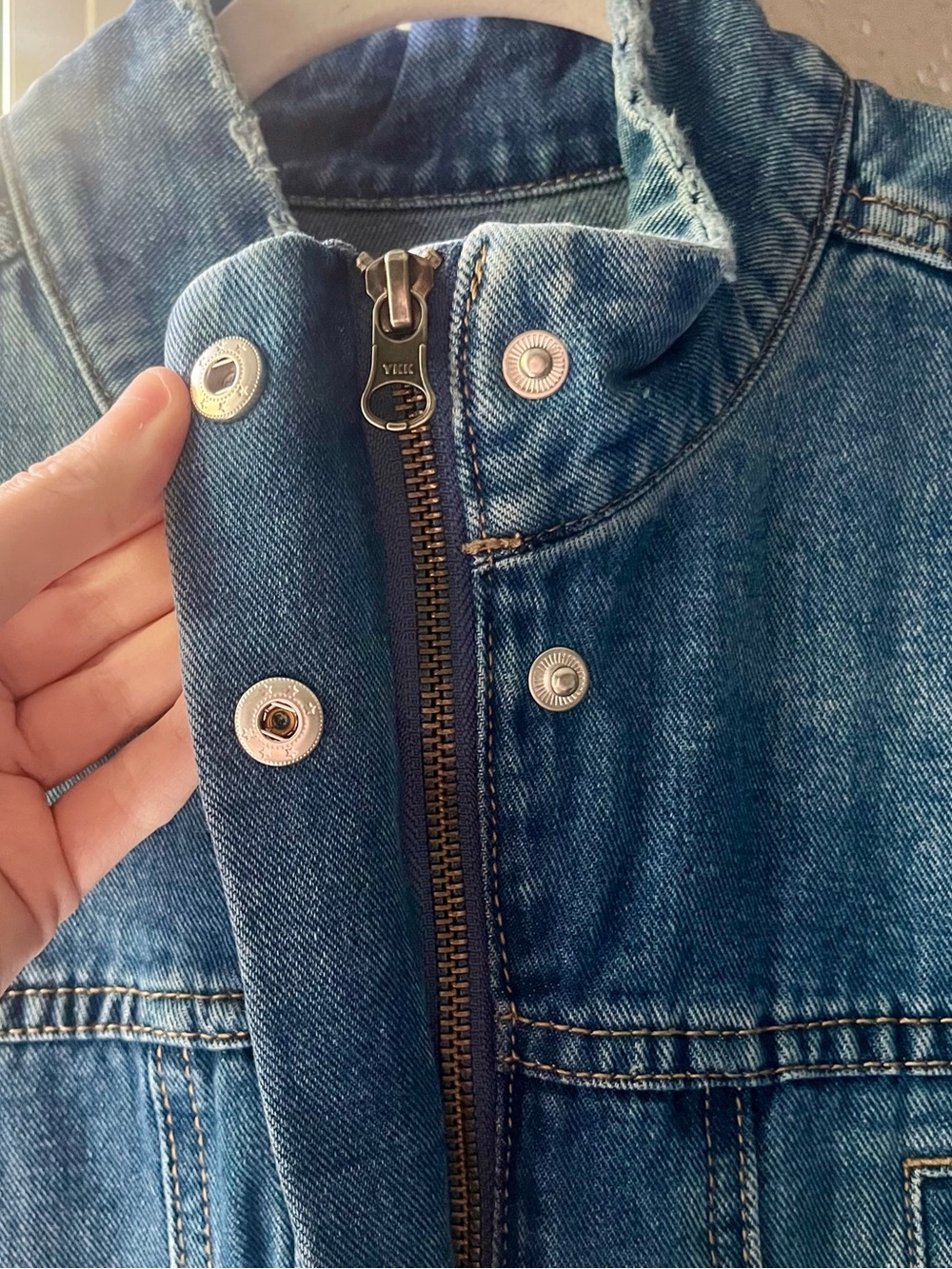 oversized boyfriend denim army bomber jacket - Picture 7 of 8